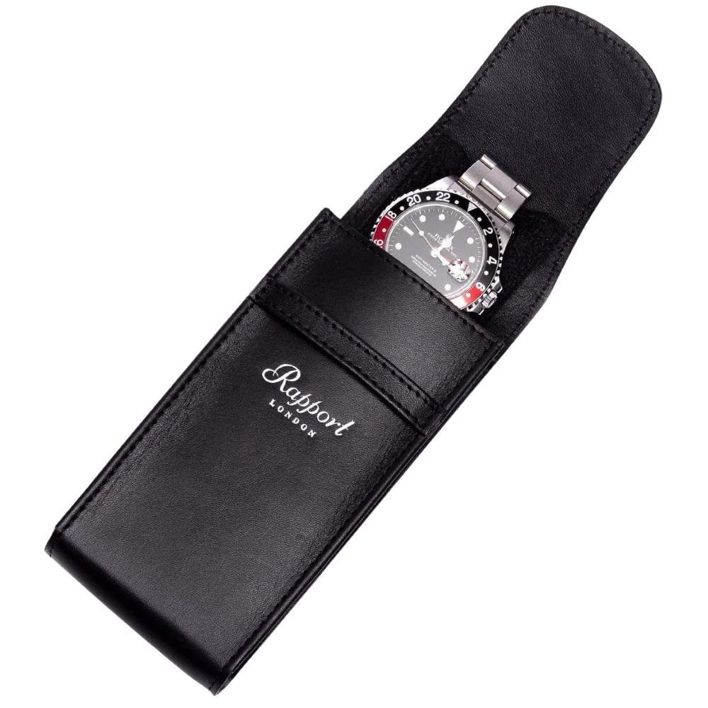 Rapport London Hyde Park Leather Watch Pouch - Black