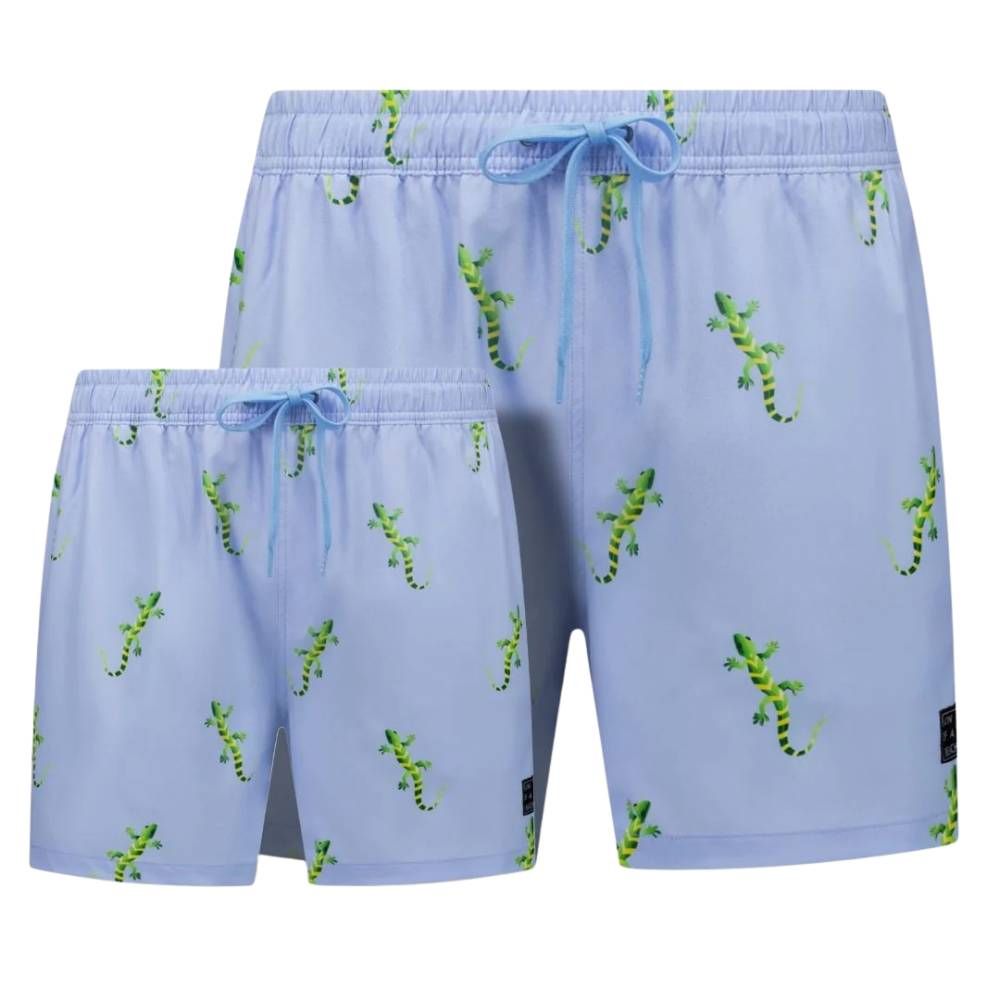 Son of a Beach Father & Son Swim Shorts Gecko - Blue