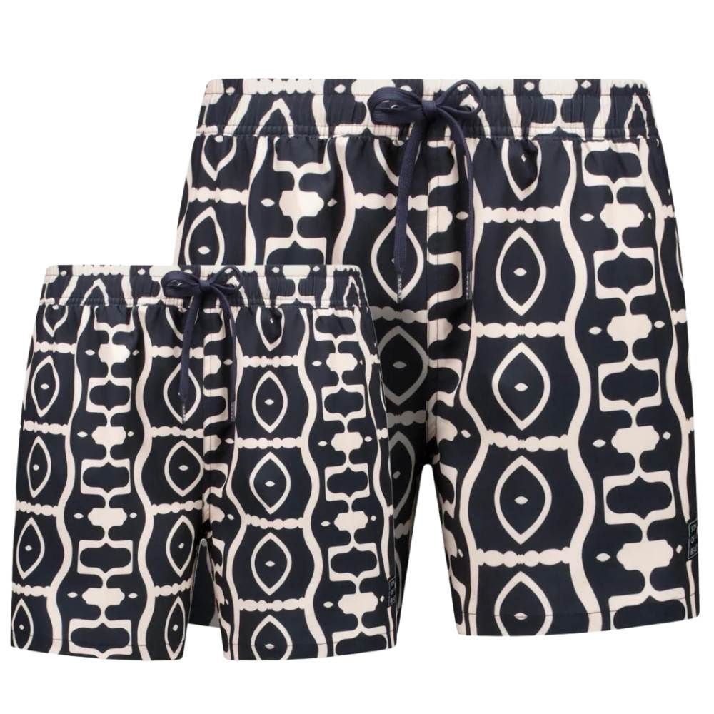 Son of a Beach Father & Son Swim Shorts Abstract - Black