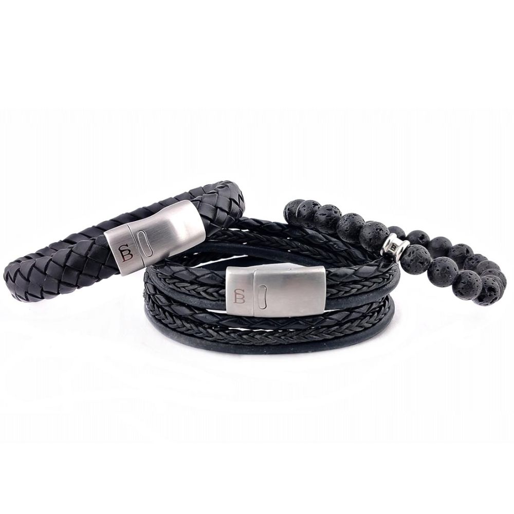 Steel & Barnett bracelet set black
