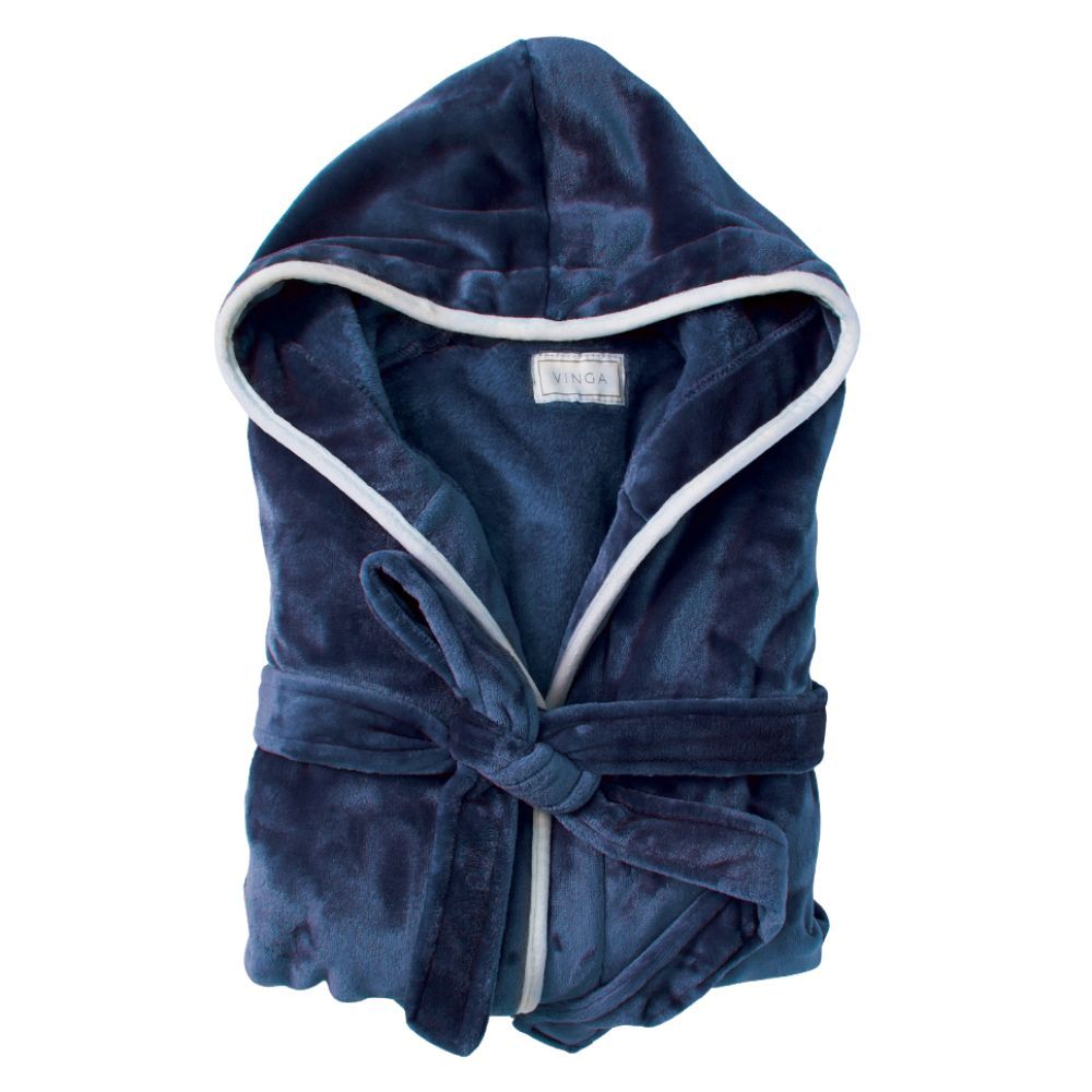Louis Luxury Plush RPET Bathrobe - Navy