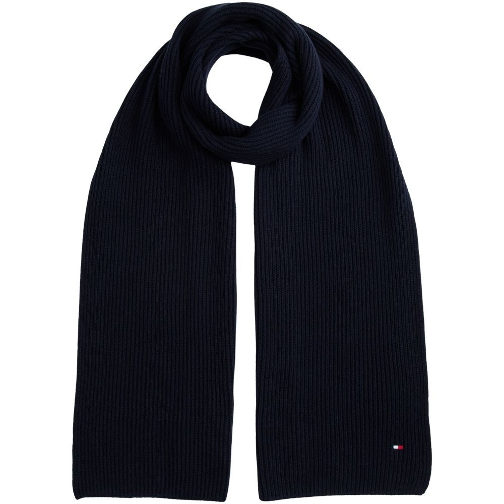 Tommy Hilfiger Ribbed Flag Scarf - Blue