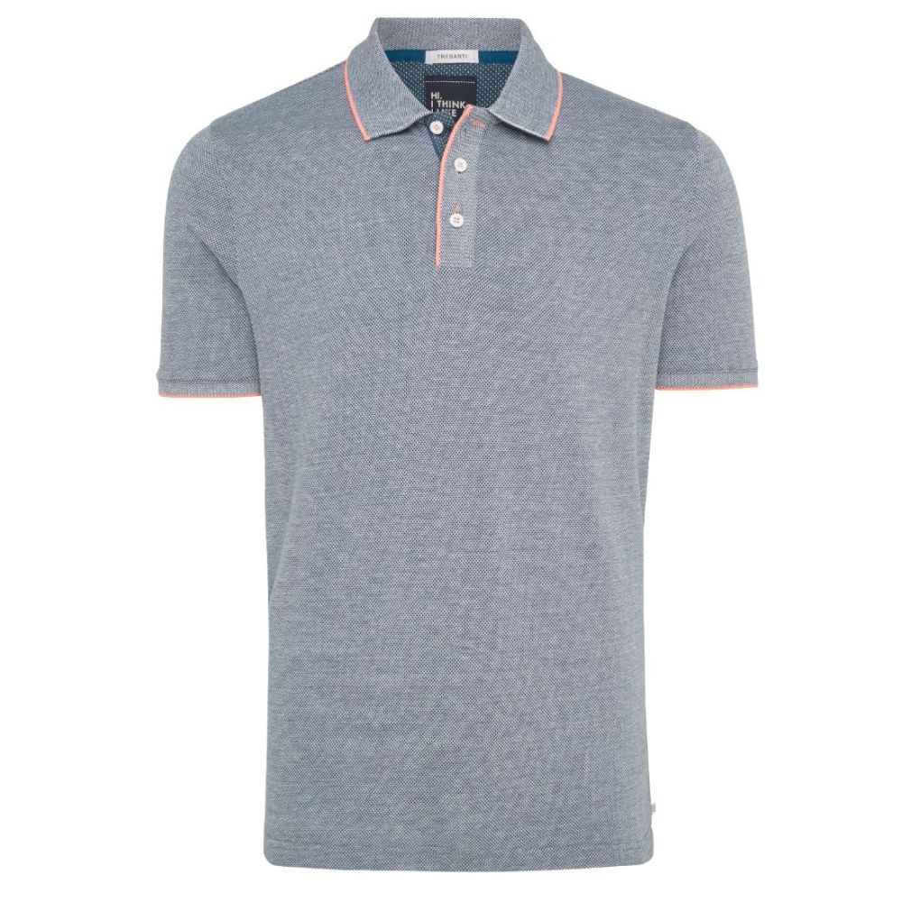 tresanti cotton polo shirt denim blue