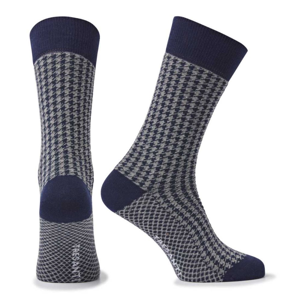 Tresanti Houndstooth sokken - navy