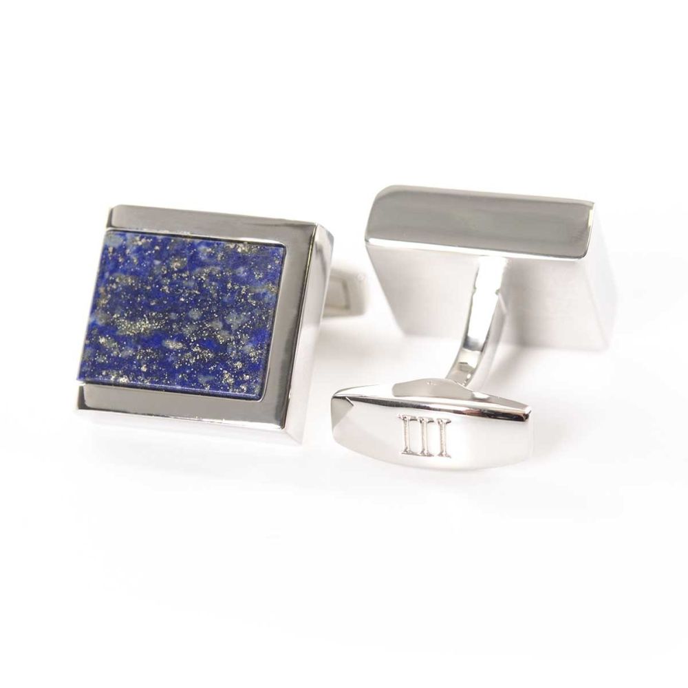 Tresanti rhodium manchetknopen - lapis lazuli