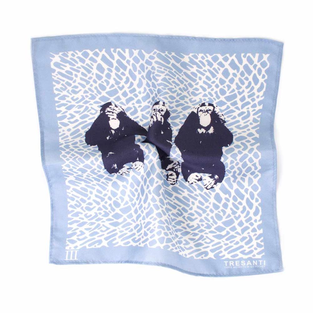 Tresanti silk pocket square monkeys