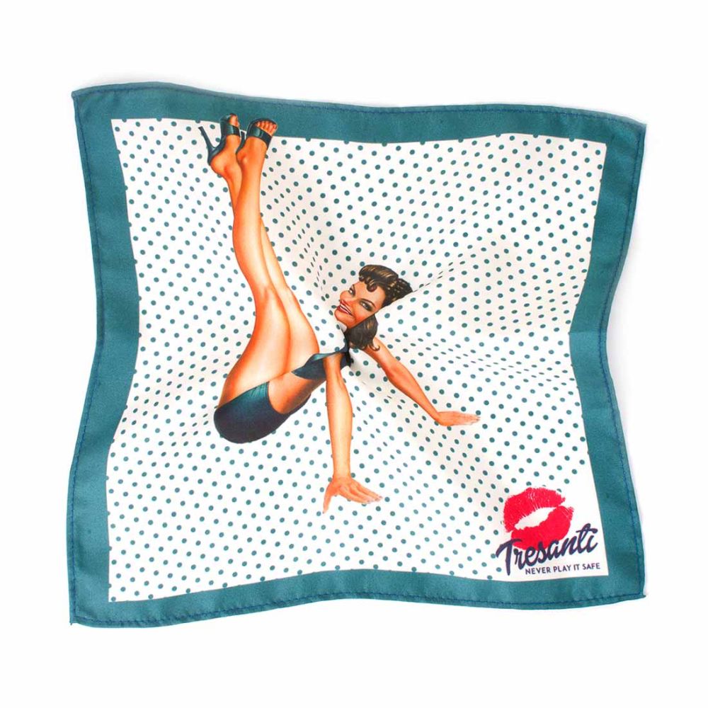 Tresanti silk pocket square pin up