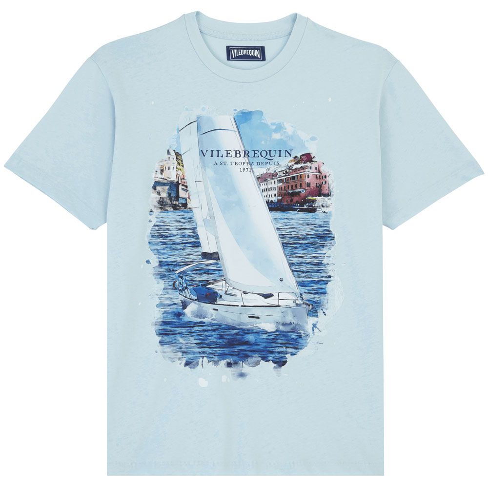 Vilebrequin T-shirt White Sailing Boat - Blue