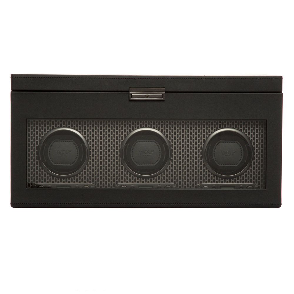 WOLF Axis Triple Watch Winder With Storage - Powder Coat