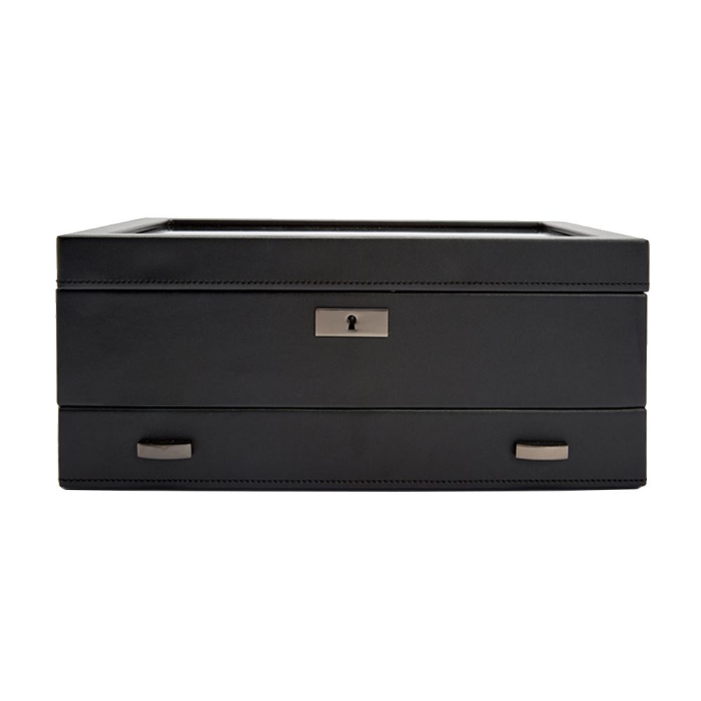 WOLF Axis 10 Piece Watch Box With Storage - Powder Coat