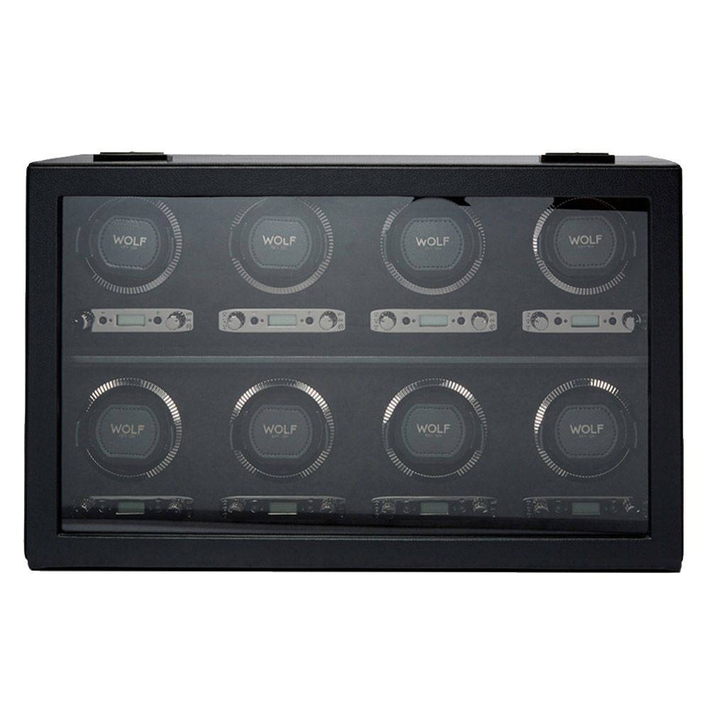 WOLF British Racing 8 Piece Watch Winder - Zwart
