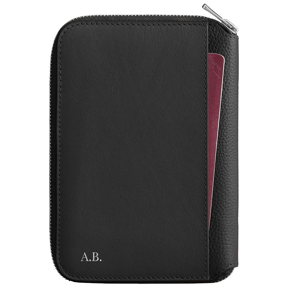 Woolnut Leather Travel Folio - Black