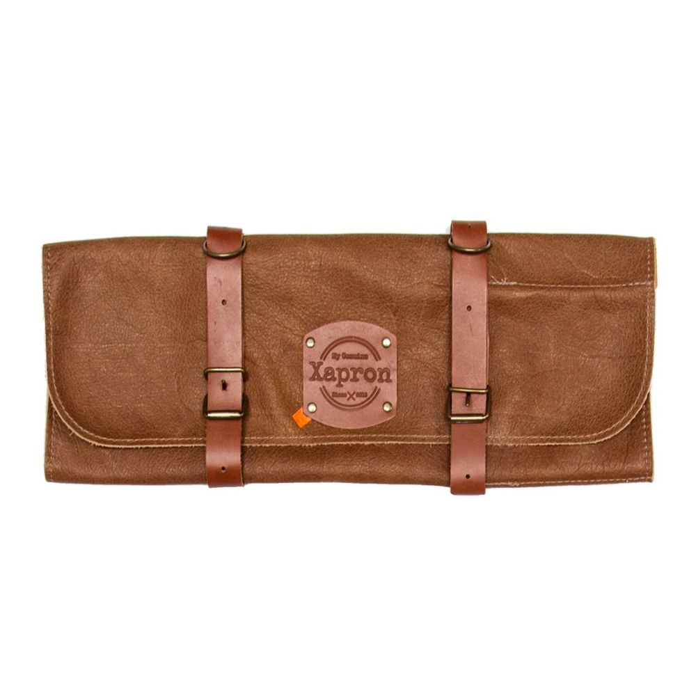 Xapron leather knife roll Utah Rust - 5 knives