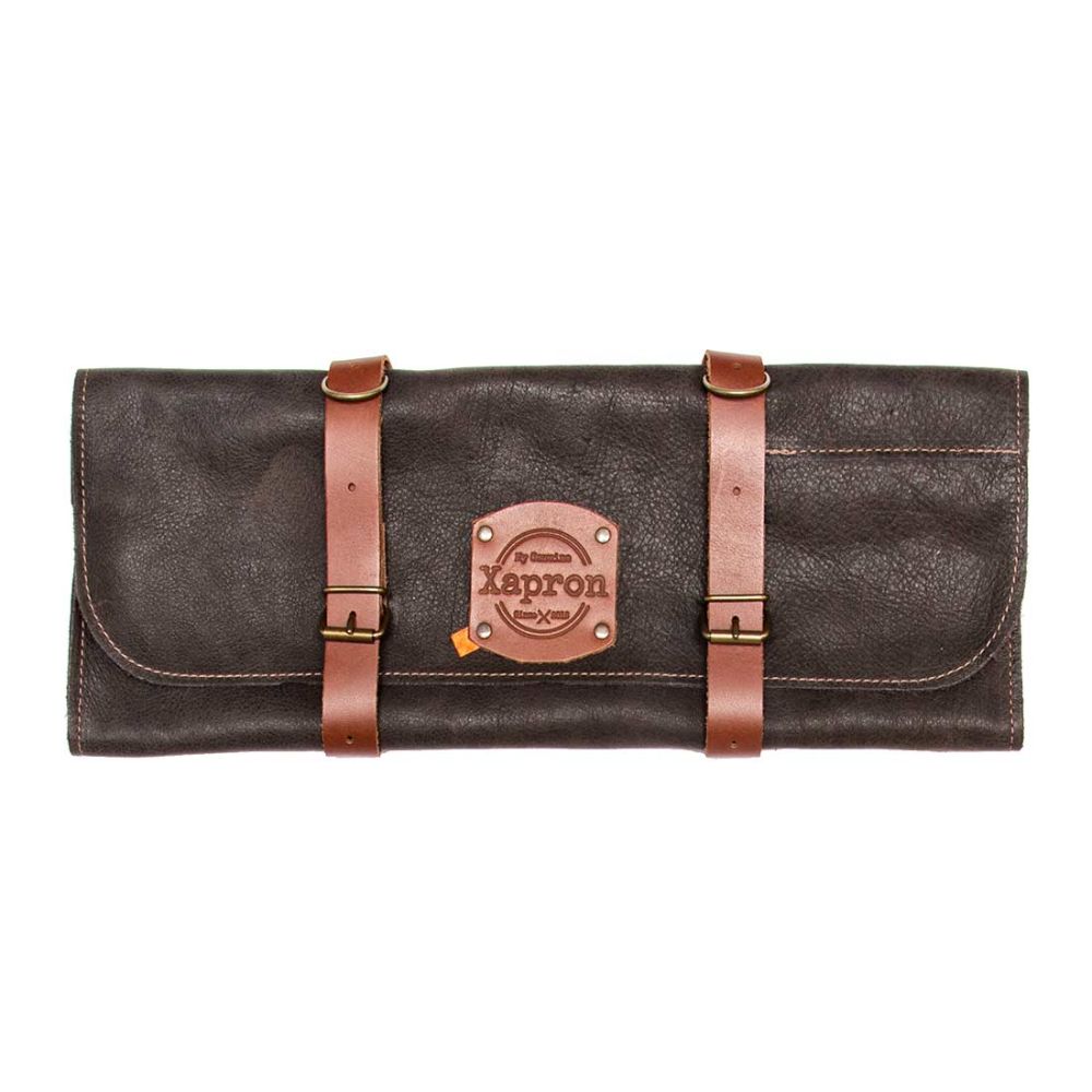 Xapron leather knife roll Utah Choco - 5 knives