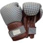 Elite Houndstooth Leather Boxing Gloves (Strap Up) - Brown
