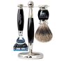 Taylor Of Old Bond Street Fusion Pure Badger Shaving Set - Black