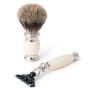 Taylor Of Old Bond Street Mach3 Pure Badger Shaving Set - Ivory