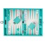 Leather Backgammon in Turquoise