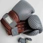 Elite Houndstooth Leather Boxing Gloves (Strap Up) - Brown