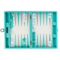 Leather Backgammon in Turquoise