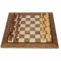 Manopoulos Schachspiel mit hölzernen Stauton - Schachfiguren - Dunkles Walnussholz