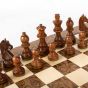 Manopoulos Schachspiel mit hölzernen Stauton - Schachfiguren - Dunkles Walnussholz