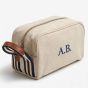 Personalised Boston Toiletry Bag - Natural