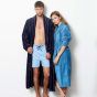 Ambassador Copenhagen bathrobe blue stripes