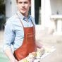 Dutchdeluxes leather apron with zipper brown