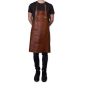 Dutchdeluxes leather apron with zipper brown