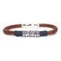 Black & gold leather bracelet brown blue