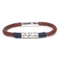Black & gold leather bracelet brown blue