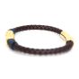 Black & Gold leather bracelet dark brown gold