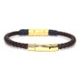 Black & Gold leather bracelet dark brown gold