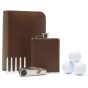 Brouk & Co Hole In One Golf & Flask Kit - Brown