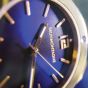 Brunmontagne Representor watch steel strap - gold/blue