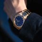 Brunmontagne Representor watch steel strap - gold/blue