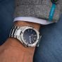 Brunmontagne Representor watch steel strap - silver/blue