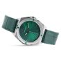 Brunmontagne Representor watch leather strap - silver/green