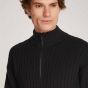 Calvin Klein Ribbed Half Zip Pullover - Black