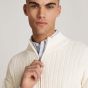 Calvin Klein Ribbed Half Zip Pullover - Off White