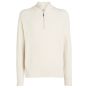 Calvin Klein Ribbed Half Zip Pullover - Off White