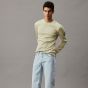 Calvin Klein Logo Badge Waffle Pullover - Green Haze