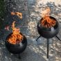 Höfats Moon 45 Fire Basket With Low Stand - Black
