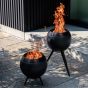 Höfats Moon 45 Fire Basket With Low Stand - Black