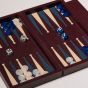 House of Nobilique Leather Booklet Backgammon - Burgundy