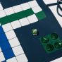 House of Nobilique Leather Roll-Up Ludo Set - Blue