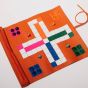 House of Nobilique Leather Roll-Up Ludo Set - Orange