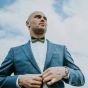 House of Orime YUMI bow tie - ice blue dark blue