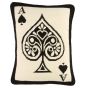 Jonathan Adler Ace Of Hearts Needlepoint Pillow - Black